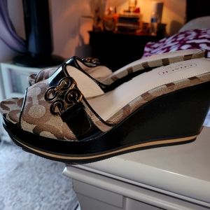 COACH logo slide mule sandals